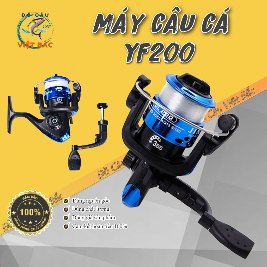 Máy Câu Cá YF200 Cuóc Cuốn Sẵn 70m Chuyên Câu Cá Tôm Máy Câu Cá Giá Rẻ Đồ Câu Việt Bắc