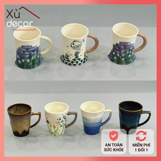 Cốc sứ vẽ tay thủ công Bát Tràng, dung tích 480ml