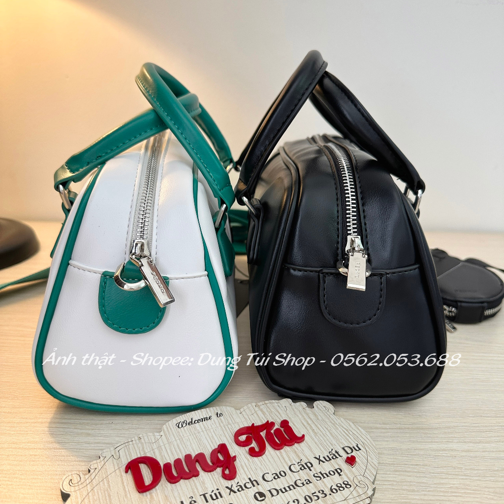 Túi nữ quai xách + đeo chéo size 26  dáng hình thang bầu có ví tròn PW2-66390004 full màu