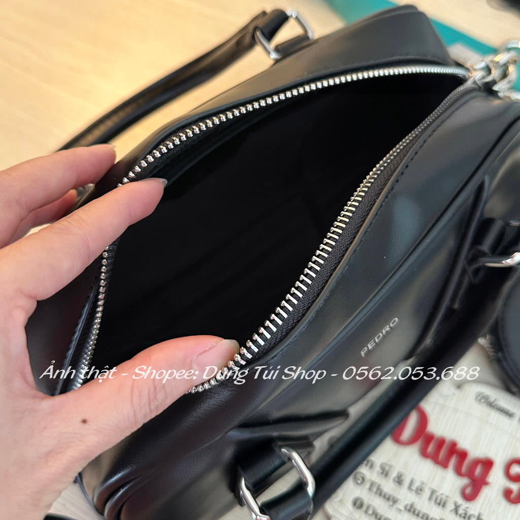 Túi nữ quai xách + đeo chéo size 26  dáng hình thang bầu có ví tròn PW2-66390004 full màu