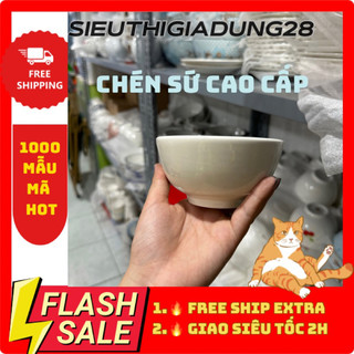 Chén gốm sứ trơn không hoa văn kiểu đơn giản cao cấp, chén nhà hàng cao cấp