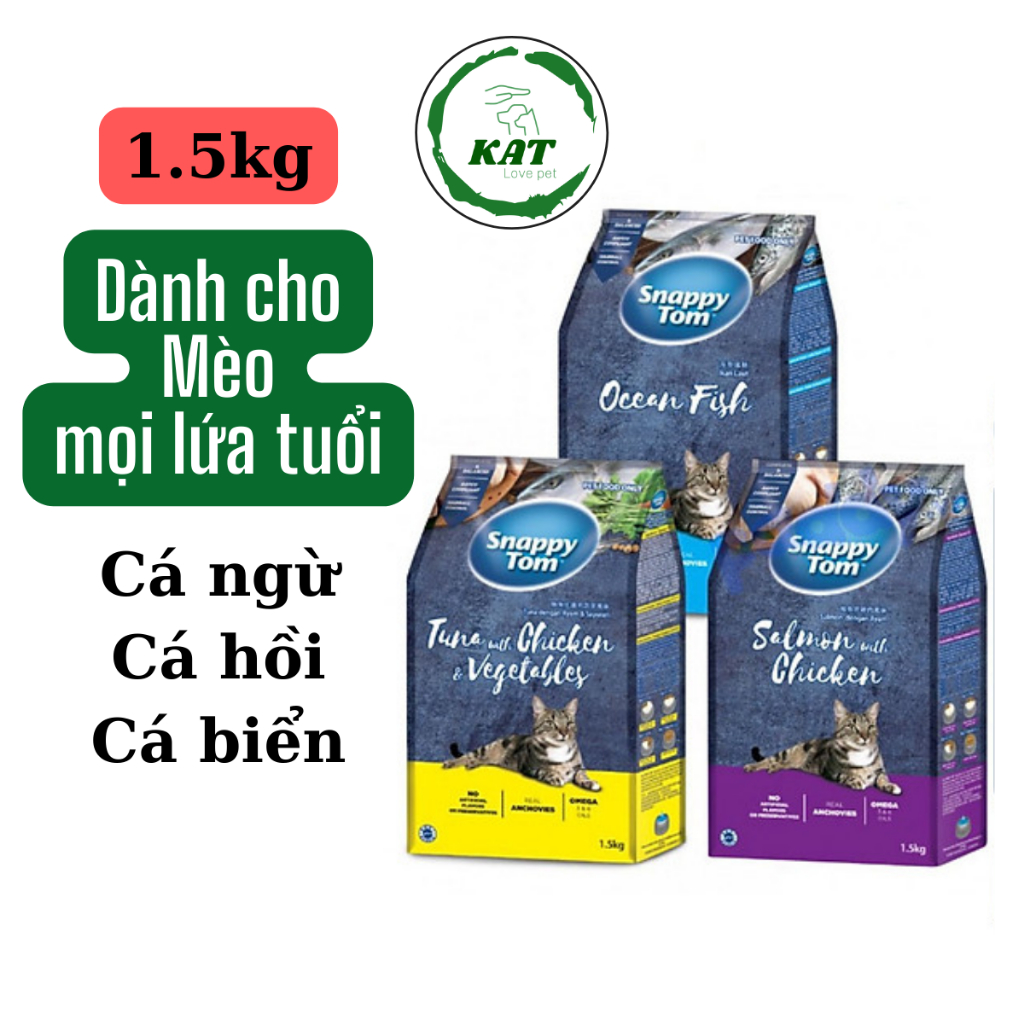 Hạt thức ăn cho mèo Snappy Tom - Gói 1.5kg - KAT Store