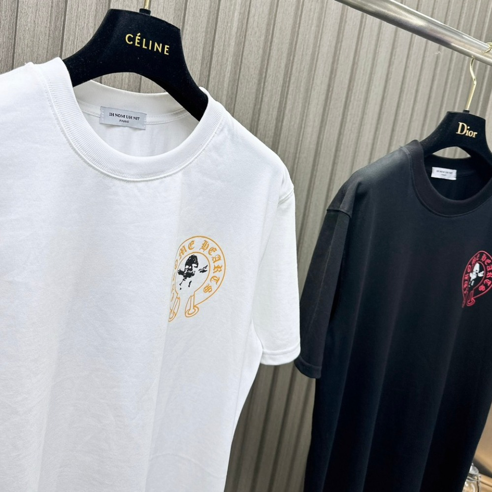 Áo thun chrome heart Nam nữ. áp phông in chữ chrome cotton 2 chiều co dãn thấm hút mồ hôi New 2023