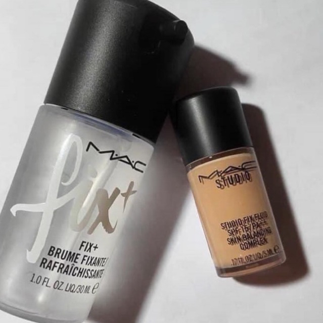 Set kem nền, xịt khoáng 2 Món MAC MINI