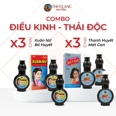 Combo Điều Kinh Thải Độc VĨNH QUANG - Bổ huyết, Mát gan chăm sóc cho Phụ Nữ - Chai 280ml