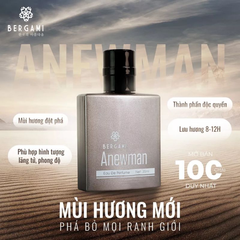 Nước hoa chính hãng BERGAMI ANEWMAN 35ml lưu hương 12h