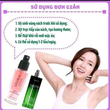 combo 2 lọ xịt khử mùi hôi nách Sakito và DEORA CLEAR 50 ml