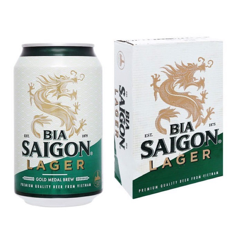 Thùng bia Sài Gòn xanh Lager 330ml x 24 lon
