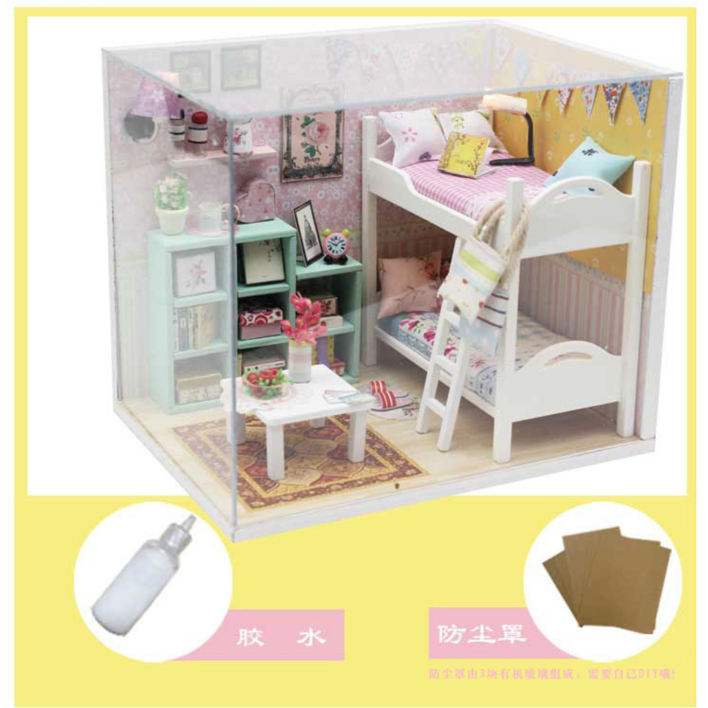 Mô hình nhà gỗ lắp ghép thủ công DIY - Nhà búp bê