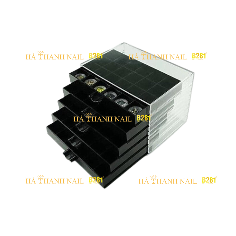 Khay Mika 5 Tầng , Khay Đựng Đá Phụ Kiện 5 Tầng . Màu Đen Vỏ Trong