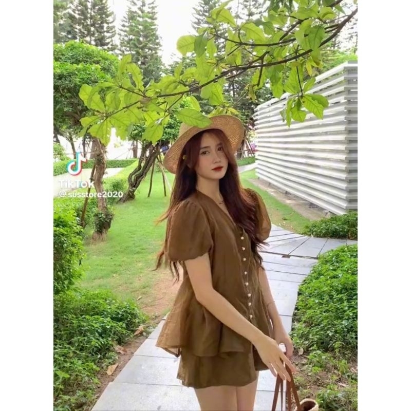 Set tơ 3 món, bộ đùi đi chơi kèm áo trong, bigsize 60-90kg