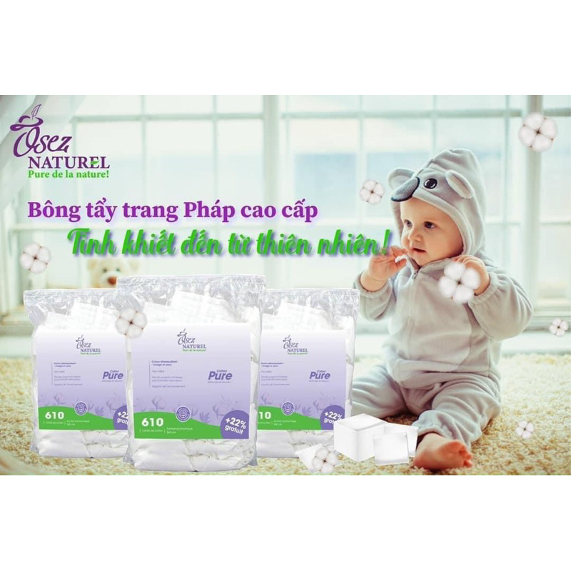 Bông tẩy trang Osez 610 miếng