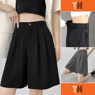 Quần short ống rộng nữ lưng cao thun sau dáng lửng nhiều màu S03