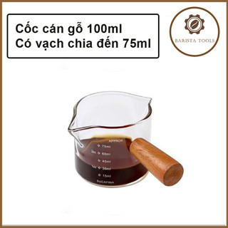 Cốc đong cà phê thủy tinh cán gỗ 3C ROASTERY