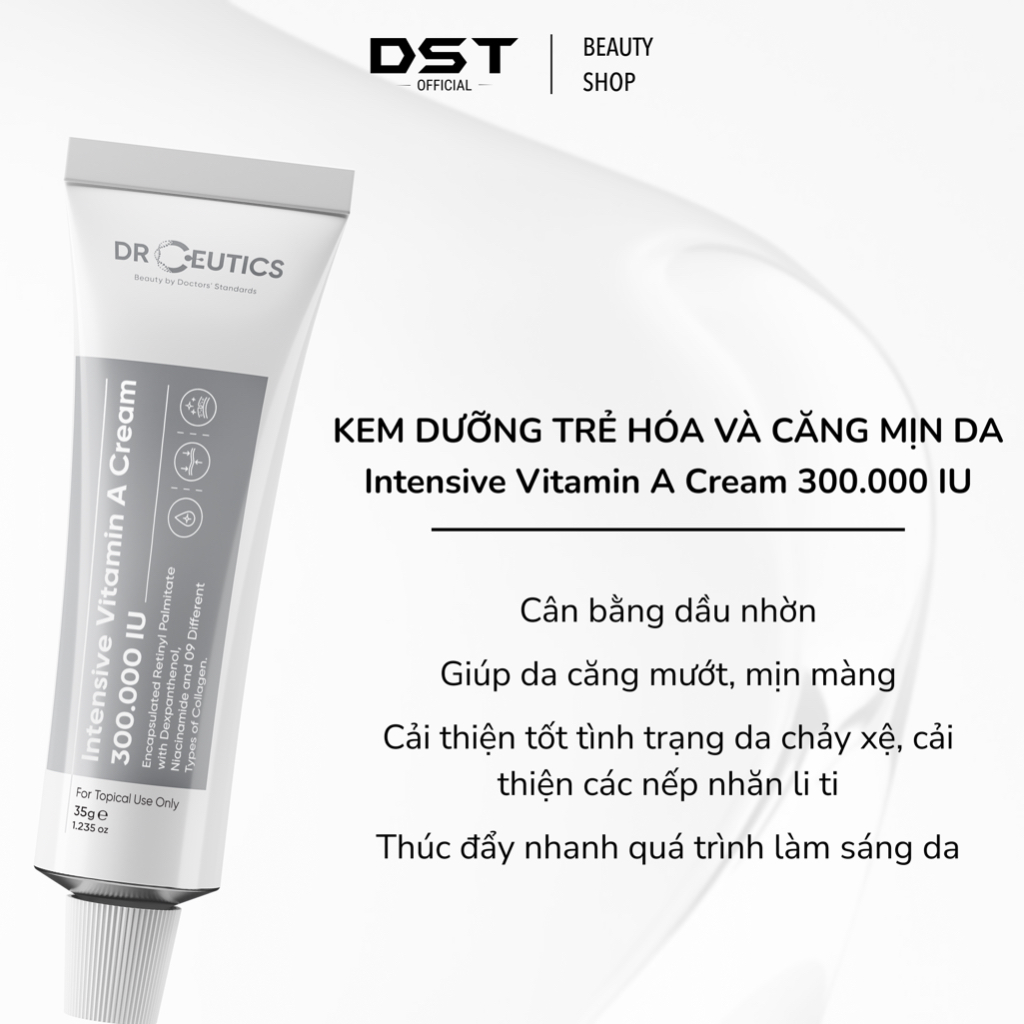 DRCEUTICS Kem Dưỡng Trẻ Hóa và Căng Mịn Da Chứa Vitamin A 150.000 IU, 200.000 IU, 300.000 IU