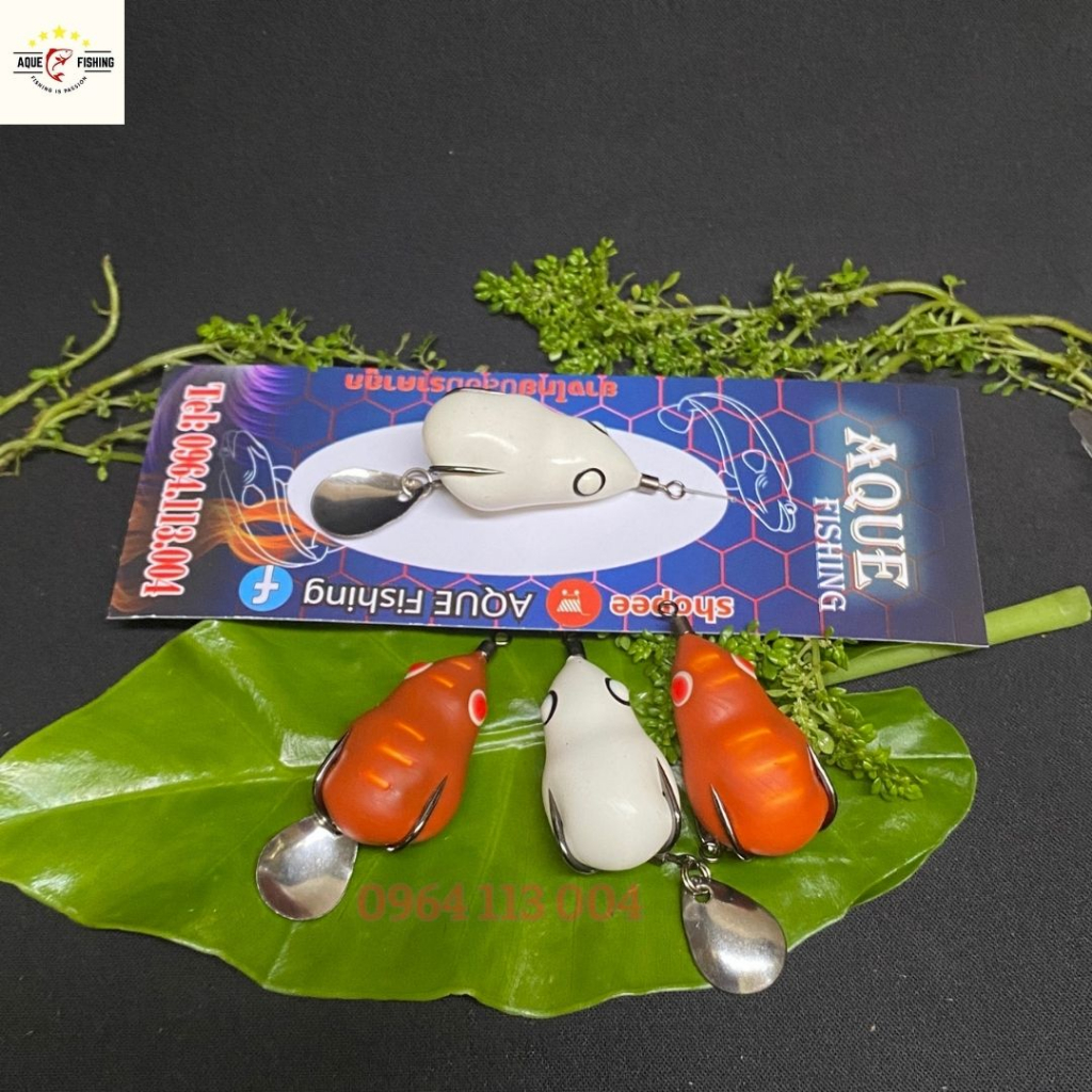 Nhái hơi F1 F2, mồi giả câu lure cá lóc size 3.8cm nặng 7g-10g chất lượng giá rẻ Aque fishing