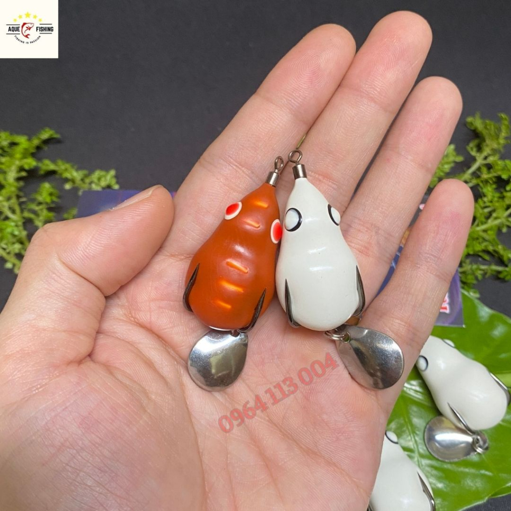 Nhái hơi F1 F2, mồi giả câu lure cá lóc size 3.8cm nặng 7g-10g chất lượng giá rẻ Aque fishing