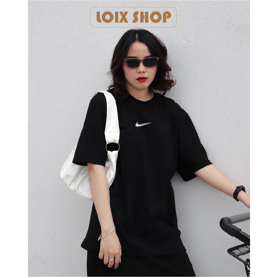 Áo thun Nike cotton100% in hình form rộng unisex phông basic nam nữ tay lỡ oversize Loix.shop