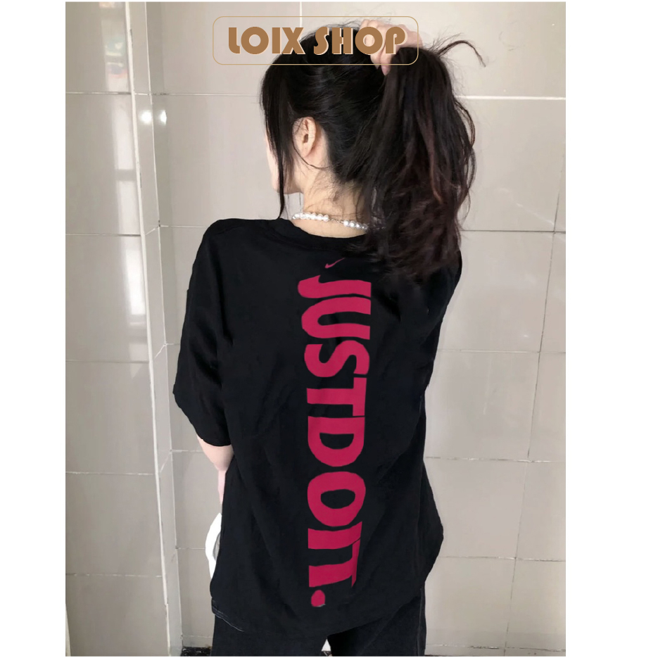 Áo thun Nike cotton100% in hình form rộng unisex phông basic nam nữ tay lỡ oversize Loix.shop