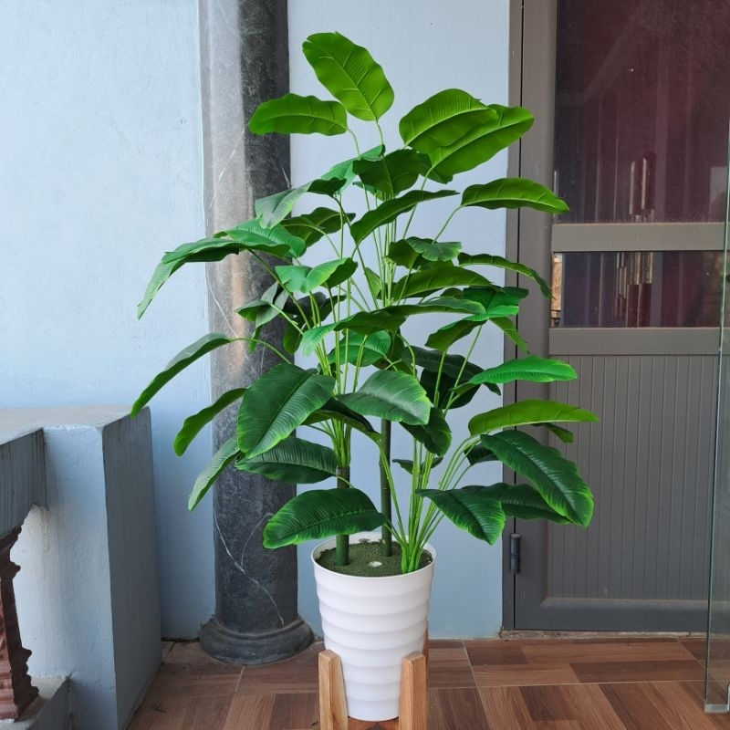 Cây giả, cây chuối xanh xanh cao 80-1M3 Decor nhà cửa, vá phòng, nhà hàng .... siêu xinh luôn ạ
