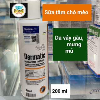 DERMATIC 200 ml - Sữa Tắm Chó Mèo Viêm Da,Nấm Da,Da vảy gàu