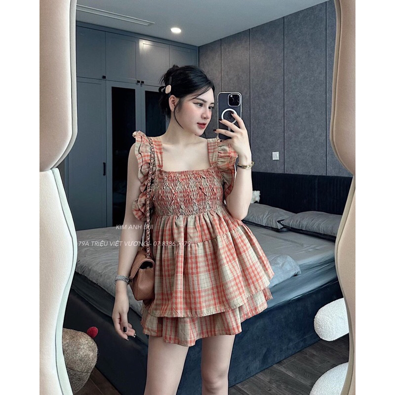 Sét áo kiểu mix  chân váy  siêu xinh  55-90kg