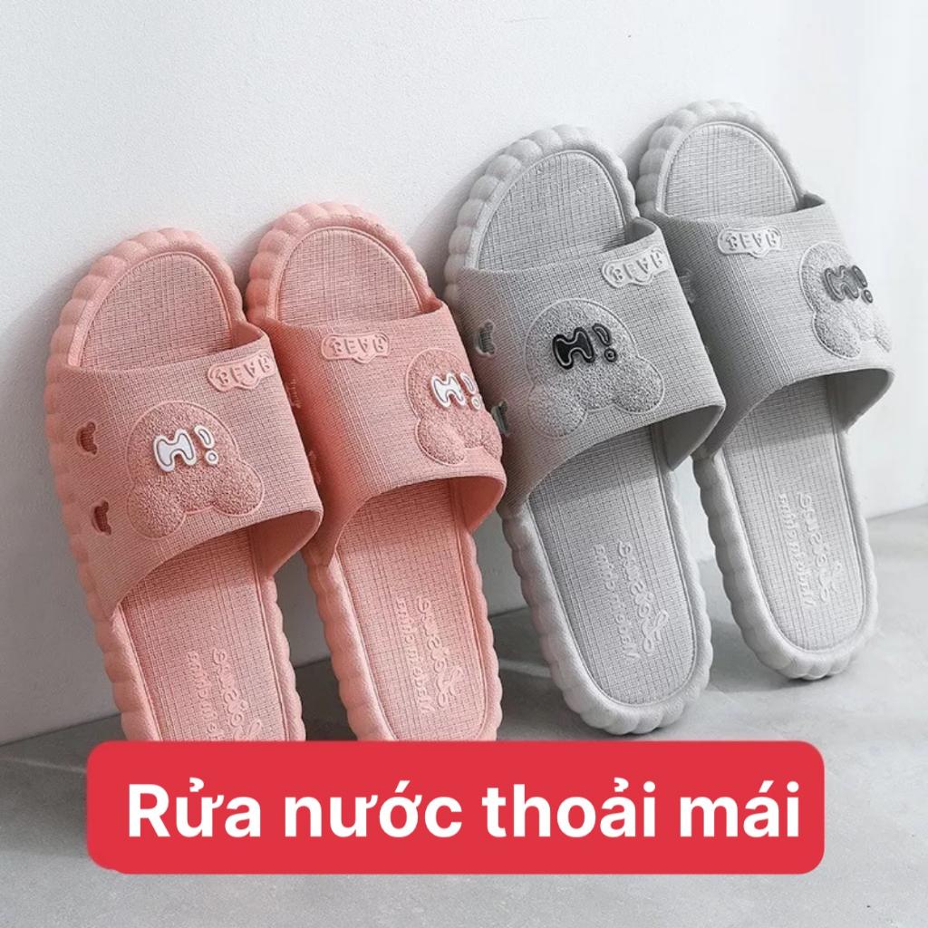 Dép nữ đi trong nhà tắm văn phòng quai ngang kiểu lê chống trơn trượt đi mưa unisex ulzzang-giày dép 555