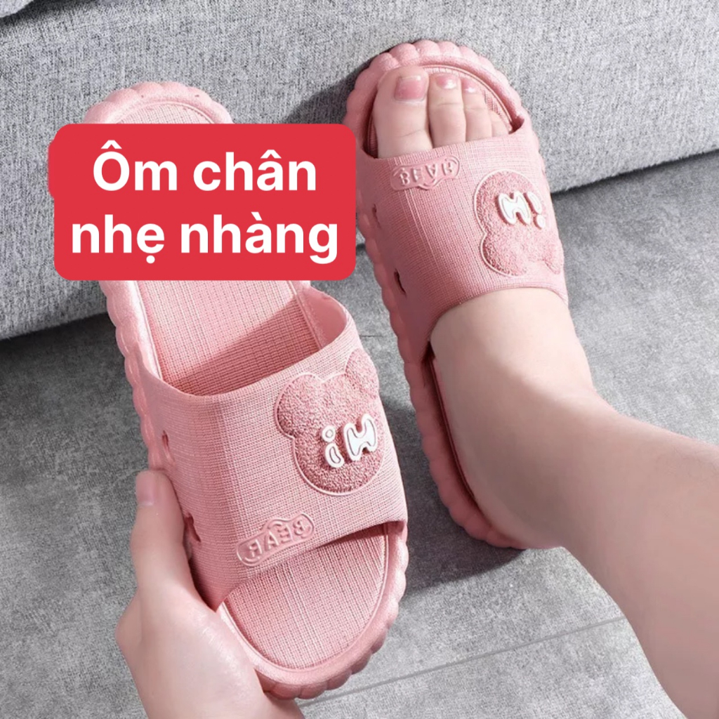 Dép nữ đi trong nhà tắm văn phòng quai ngang kiểu lê chống trơn trượt đi mưa unisex ulzzang-giày dép 555
