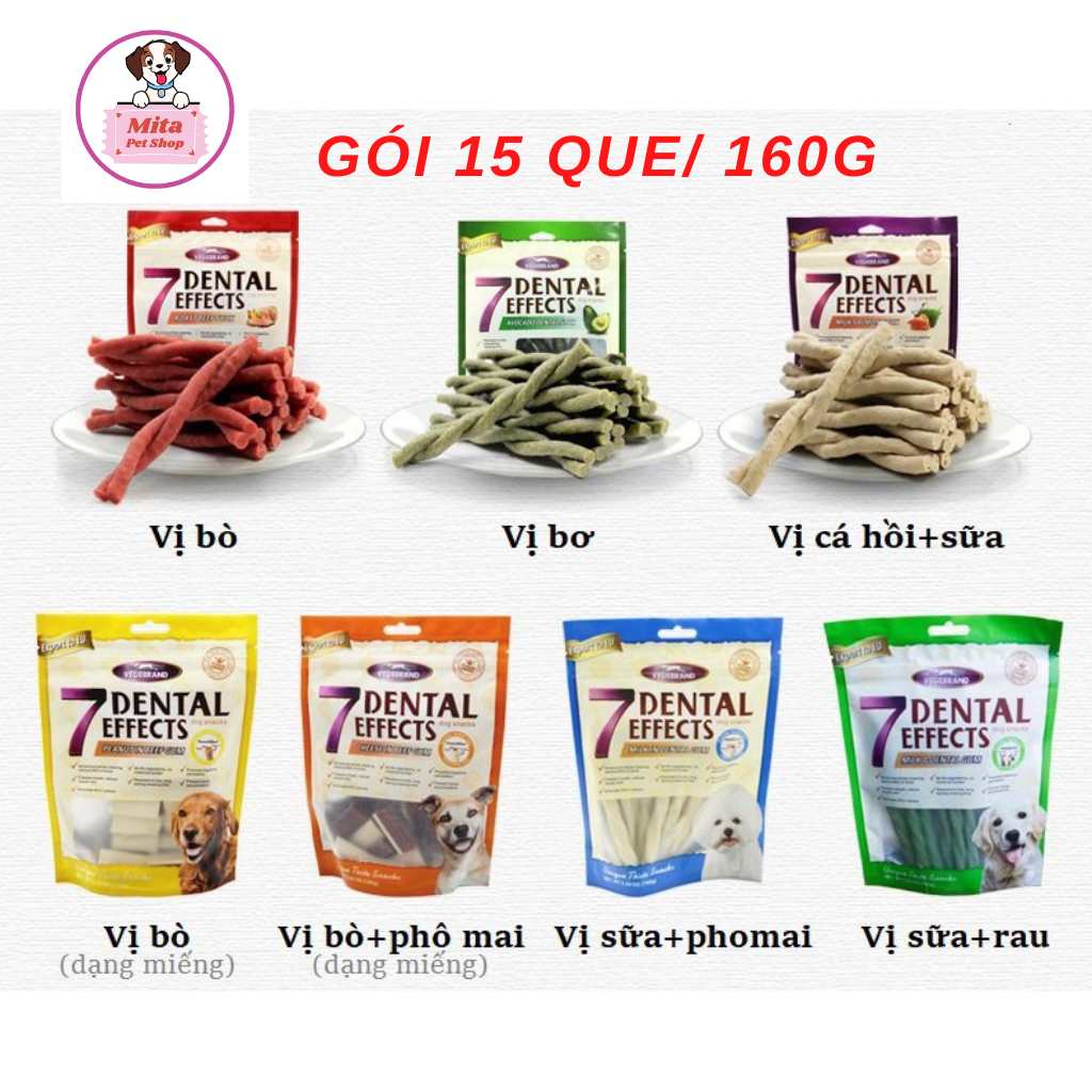 Xương Gặm 7 Dental Effects Snack Sạch Răng Cho Chó 70g-100g-160g