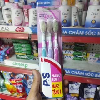 [MUA 2 TẶNG 1] Bộ 3 bàn chải đánh răng P/S lông tơ mềm mại