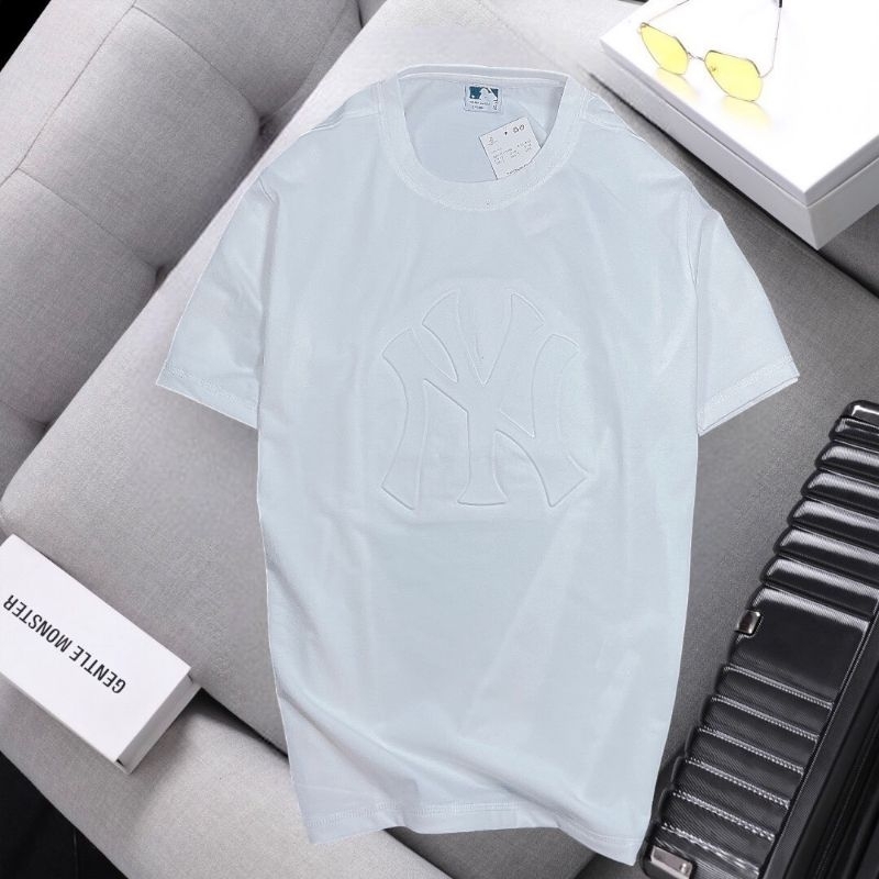 Áo thun nam tay ngắn thun cotton logo dập nổi New York AXK074