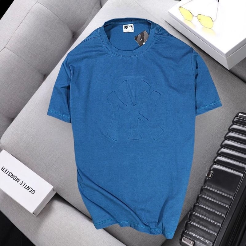 Áo thun nam tay ngắn thun cotton logo dập nổi New York AXK074