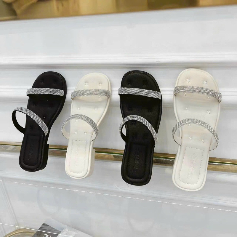 Dép lê quai đá mảnh đế kếp thời trang