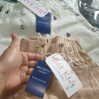 {8-25kg} Quần kaki lửng bé trai chất đẹp (có co giãn)