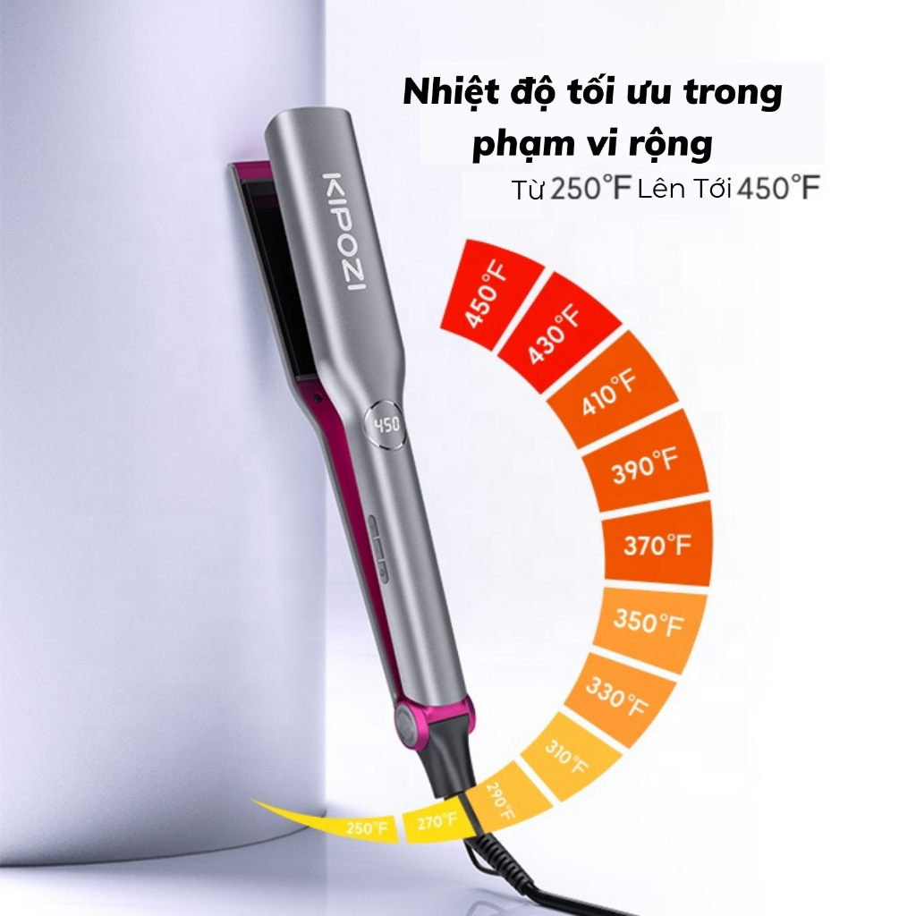 Máy làm tóc ,máy ép tóc ,máy là tóc KIPOZI-V6 Cao Cấp ,màn hình LED hiển thị nhiệt ,chống bỏng bên ngoài An Toàn