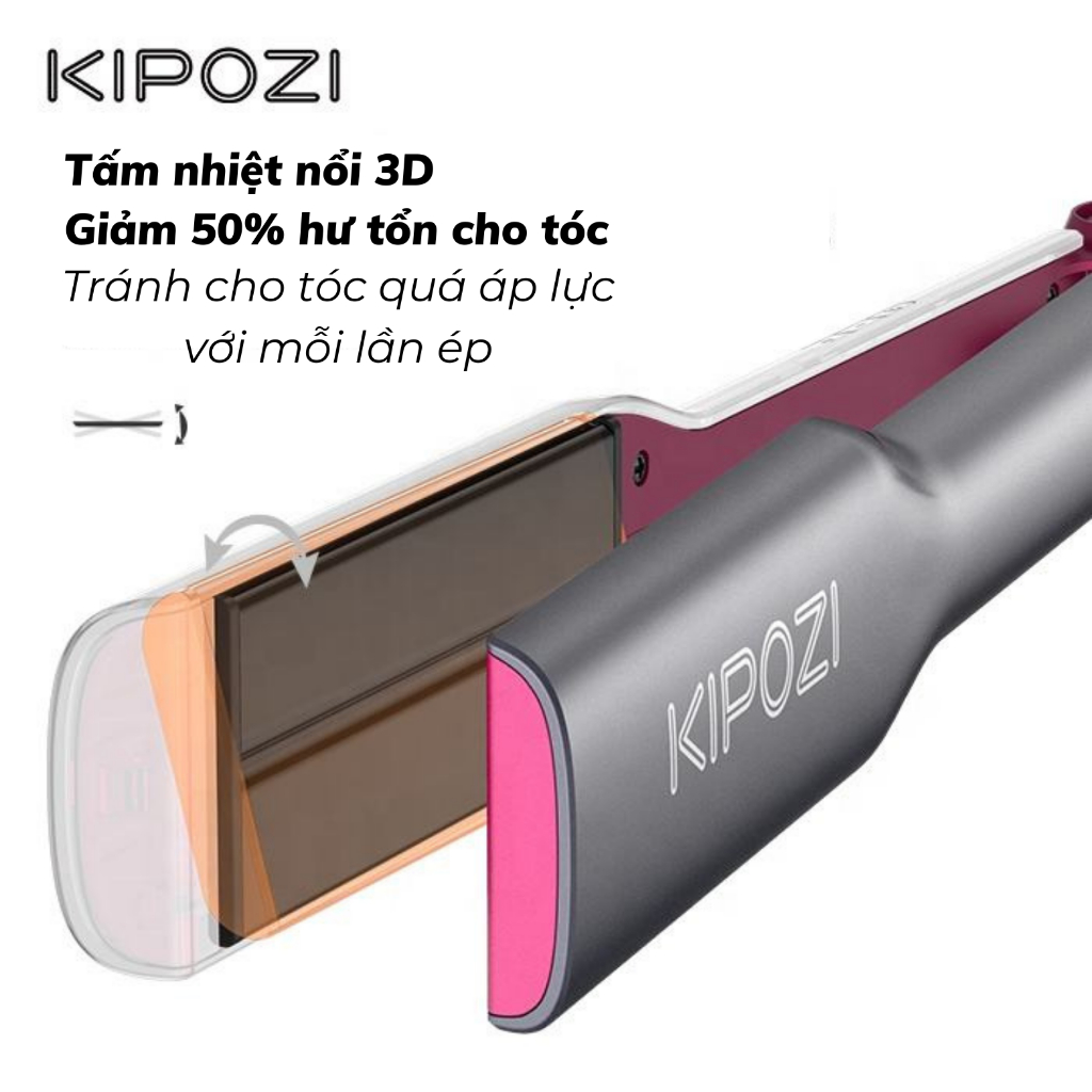 Máy làm tóc ,máy ép tóc ,máy là tóc KIPOZI-V6 Cao Cấp ,màn hình LED hiển thị nhiệt ,chống bỏng bên ngoài An Toàn