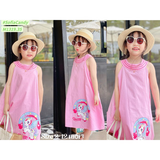 Htk- váy hồng pony cổ yếm sofia candy size 18/24m-11/12y