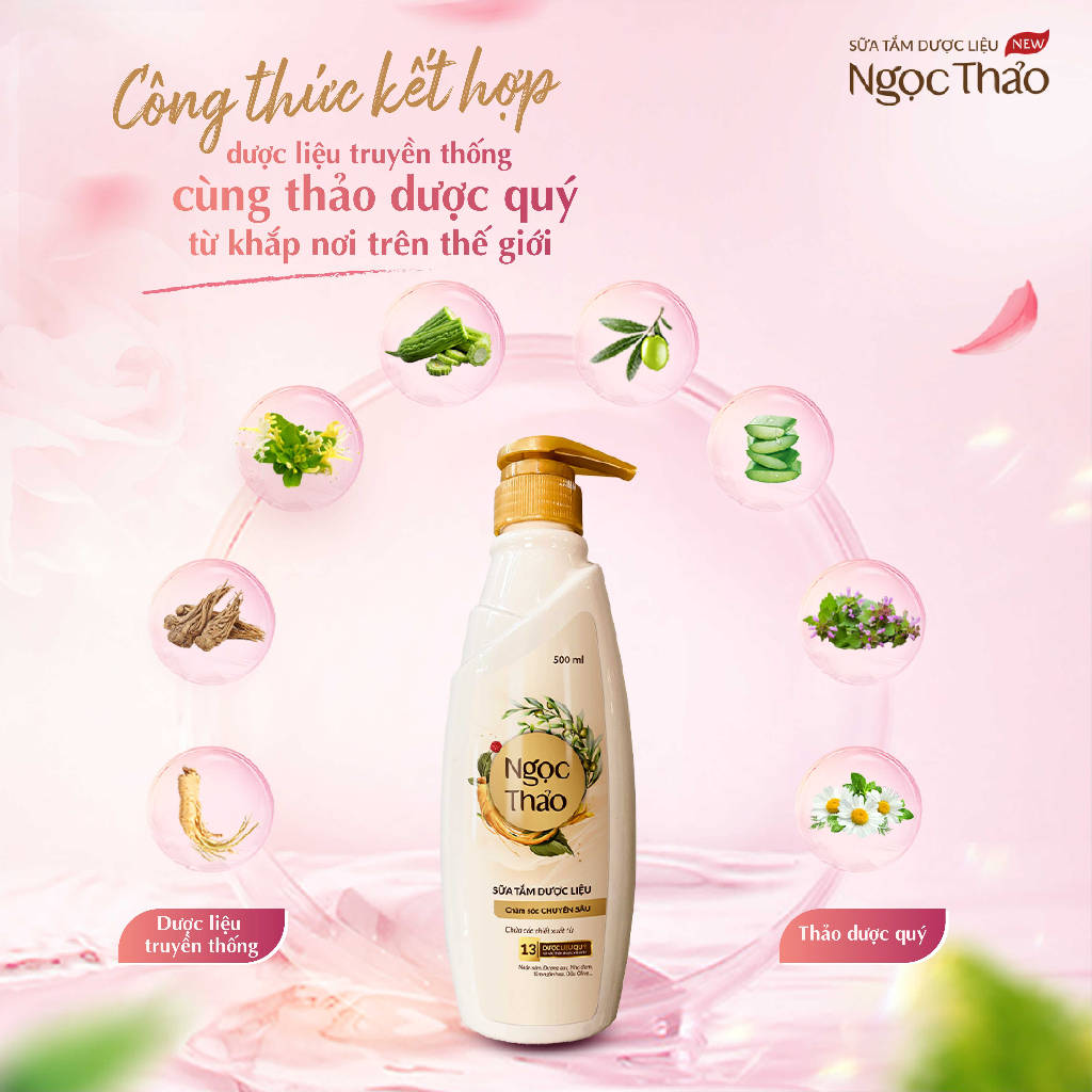 {MỚI} Sữa tắm dược liệu Ngọc Thảo _ Chăm sóc chuyên sâu 300ml