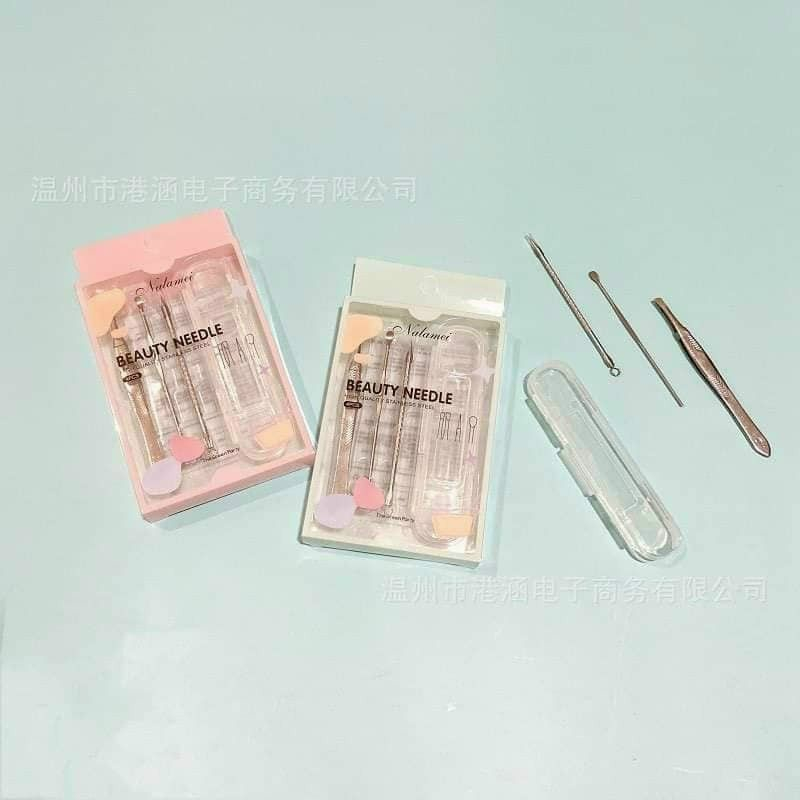 Bộ Nhíp 3 món Nalamei kèm Hộp Đựng tiện dụng