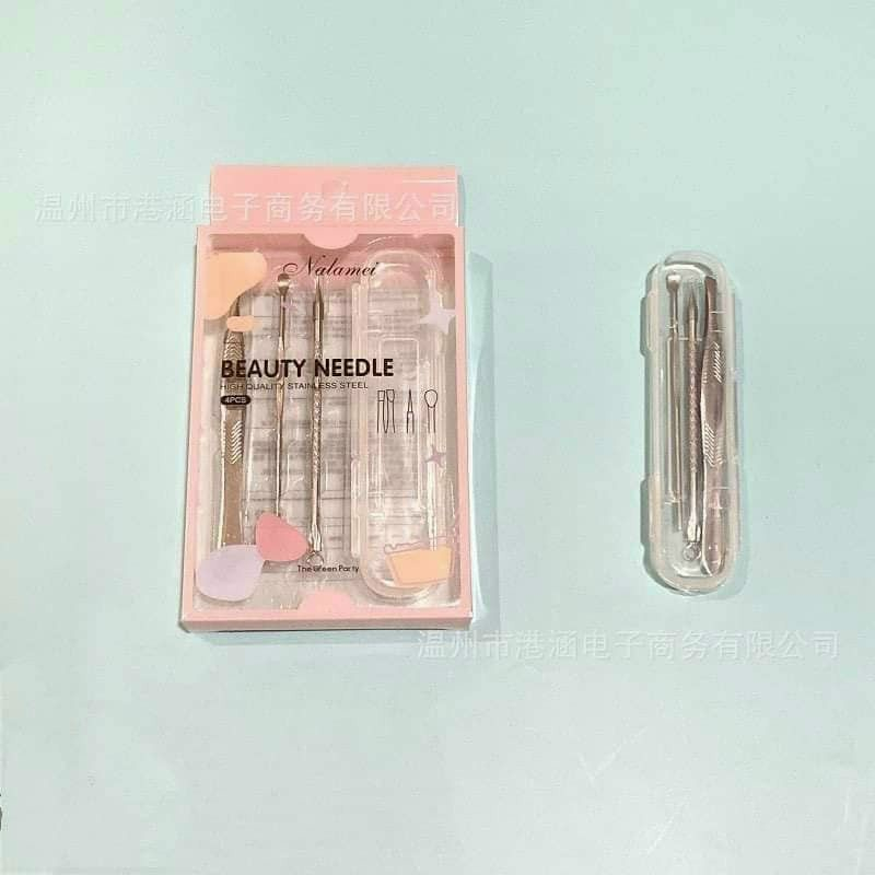 Bộ Nhíp 3 món Nalamei kèm Hộp Đựng tiện dụng