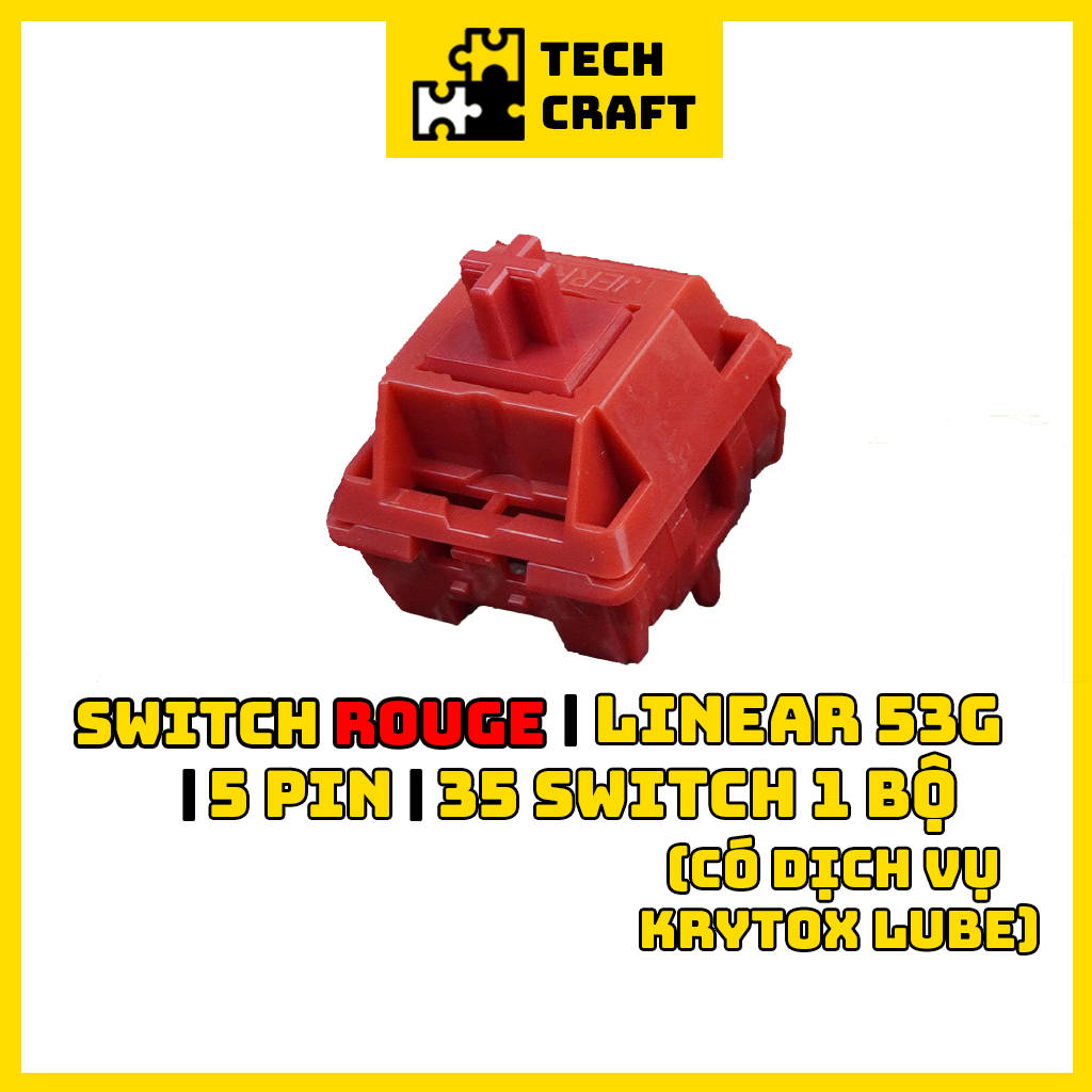 Switch Rouge | Linear 53g| Công tắc bàn phím cơ | TechGraftVN |Có dịch vụ Lubed