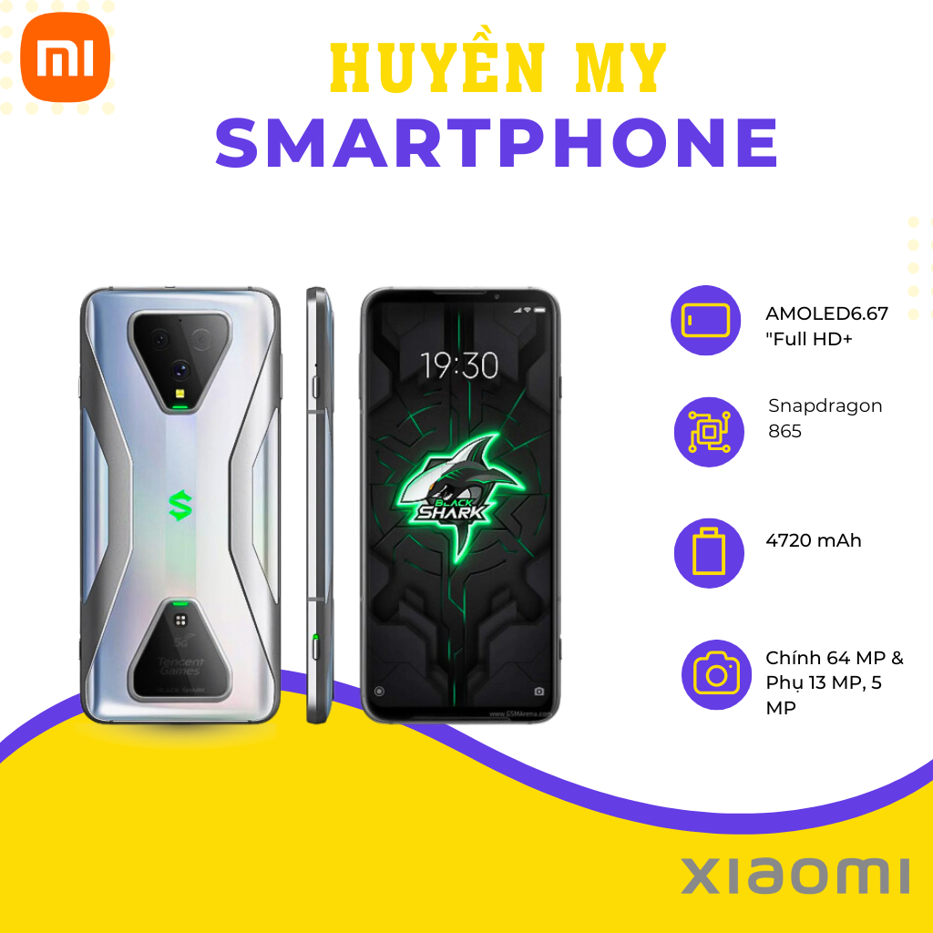 Điện thoại Xiaomi Black Shark 3 Gaming Máy mới 100% fullbox, BH 12 tháng- Hàng chính hãng