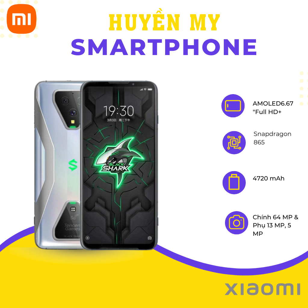 Điện thoại Xiaomi Black Shark 3 Gaming Máy mới 100% fullbox, BH 12 tháng- Hàng chính hãng