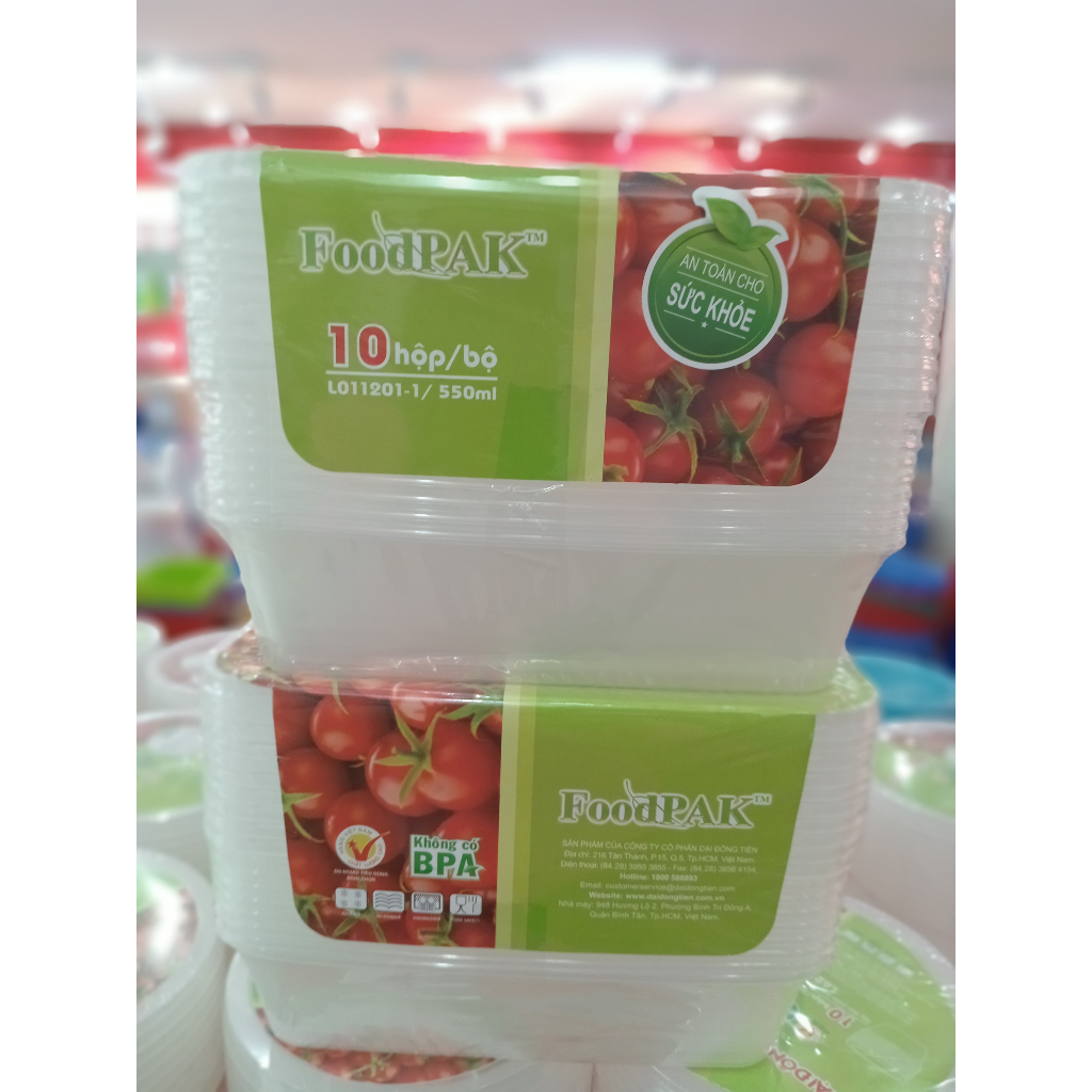 Combo 10 hộp nhựa siêu mỏng có nắp 650ml Đại Đồng Tiến