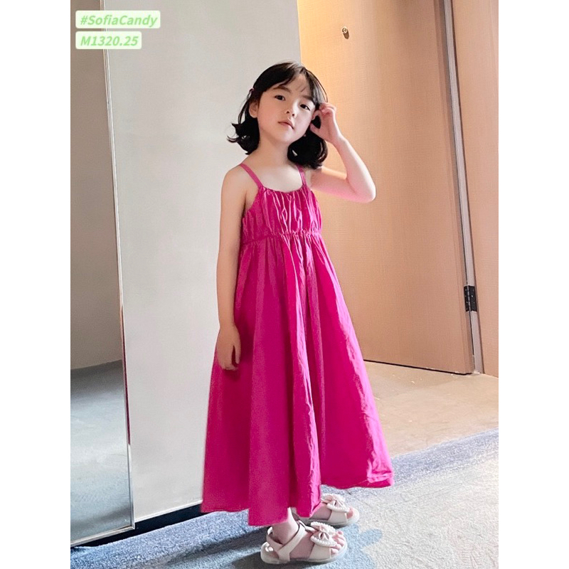 HTK- Váy maxi 2 dây hồng Sofia Candy size 12/18m-10y