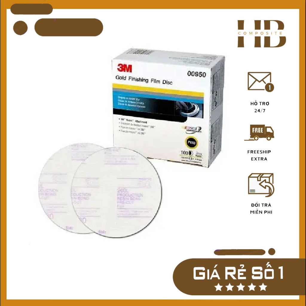 5 Tờ Giấy Nhám Đánh Bóng P1500 3M- 260l 00950 6 inch