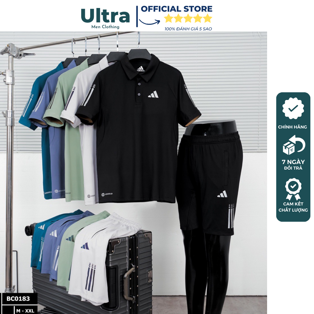 Bộ thể thao Adidas nam Hàng Cao Cấp Ultra Men UMBC0183 Set quần áo nam cộc tay chất mát hàng xịn đẹp nhiều màu 2023