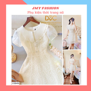 V3849 Váy đầm ren kem cổ lá dáng A xoè tiểu thư [Dolce Viva Colection (DVC)] váy ren kem A ngắn nữ tính