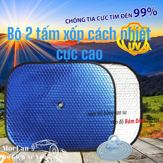 Bộ 2 tấm che nắng ô tô, chắn nắng xe hơi tráng bạc chống nóng chuyên dụng - có hít chắc chắn