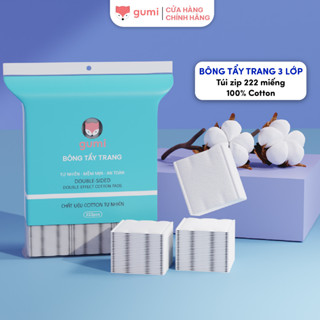 Bông tẩy trang 222 miếng Gumi chất liệu Cotton, Bông tẩy trang, bông tẩy trang gumi.